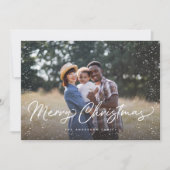 Frohe Weihnachts-Script-Schnee-Foto Weihnachten (Vorderseite)