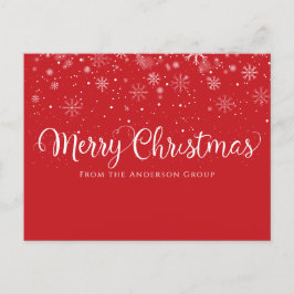 Frohe Weihnachts-Script Snow Red Business Feiertagspostkarte