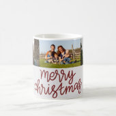 Frohe Weihnachts-Script Three-Foto Kaffeetasse (Mittel)