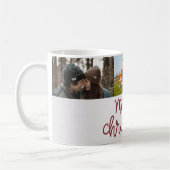 Frohe Weihnachts-Script Three-Foto Kaffeetasse (Links)