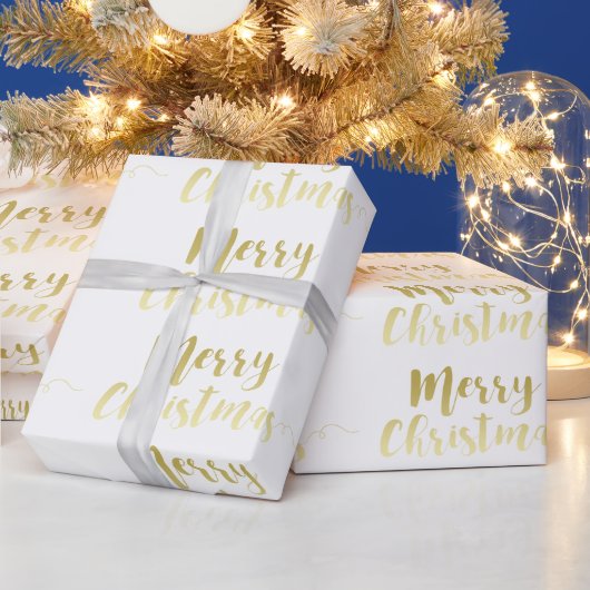 Frohe Weihnachts-Script Typografy Wrapping Paper Geschenkpapier (Feiertage)