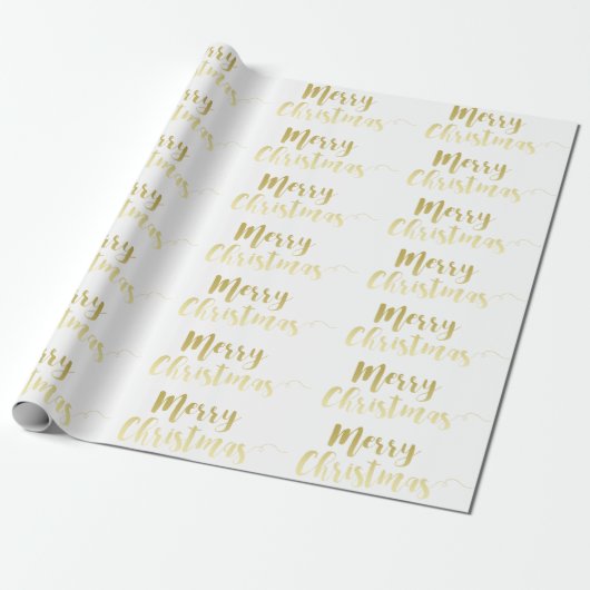 Frohe Weihnachts-Script Typografy Wrapping Paper Geschenkpapier (Ungerollt)