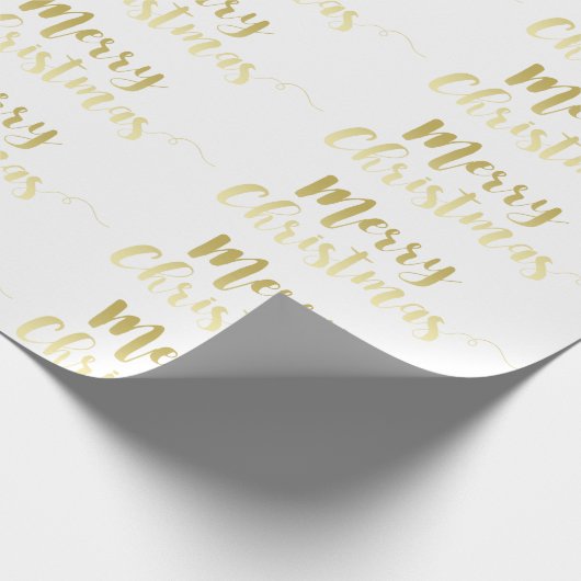 Frohe Weihnachts-Script Typografy Wrapping Paper Geschenkpapier (Ecke)