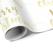 Frohe Weihnachts-Script Typografy Wrapping Paper Geschenkpapier (Rolleneckpunkt)