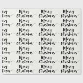 Frohe Weihnachts-Script Typografy Wrapping Paper Geschenkpapier (Flach)