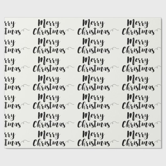 Frohe Weihnachts-Script Typografy Wrapping Paper Geschenkpapier (Flach)