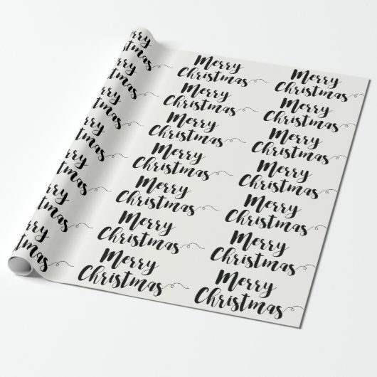 Frohe Weihnachts-Script Typografy Wrapping Paper Geschenkpapier (Ungerollt)