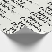 Frohe Weihnachts-Script Typografy Wrapping Paper Geschenkpapier (Ecke)