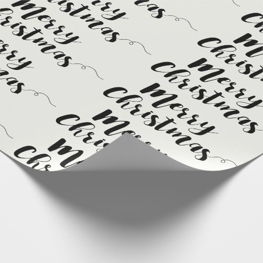 Frohe Weihnachts-Script Typografy Wrapping Paper Geschenkpapier (Ecke)