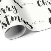 Frohe Weihnachts-Script Typografy Wrapping Paper Geschenkpapier (Rolleneckpunkt)