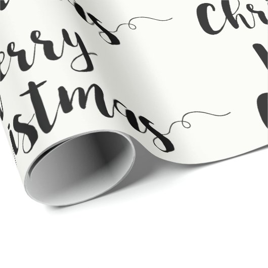 Frohe Weihnachts-Script Typografy Wrapping Paper Geschenkpapier (Rolleneckpunkt)
