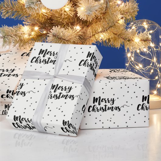 Frohe Weihnachts-Script Typografy Wrapping Paper Geschenkpapier (Feiertage)