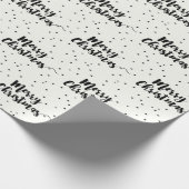 Frohe Weihnachts-Script Typografy Wrapping Paper Geschenkpapier (Ecke)