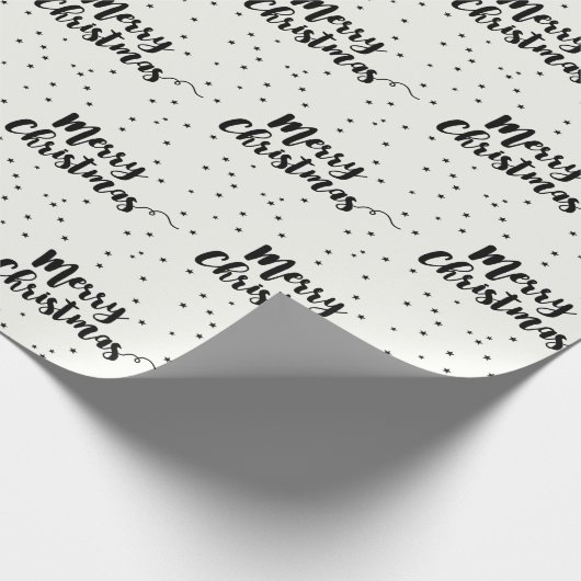 Frohe Weihnachts-Script Typografy Wrapping Paper Geschenkpapier (Ecke)