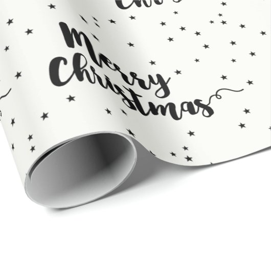 Frohe Weihnachts-Script Typografy Wrapping Paper Geschenkpapier (Rolleneckpunkt)