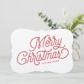 Frohe Weihnachts-Script-Weihnachtskarte Feiertagskarte (Stehend Vorderseite)