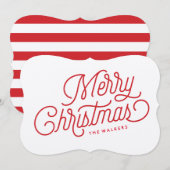 Frohe Weihnachts-Script-Weihnachtskarte Feiertagskarte (Vorne/Hinten)