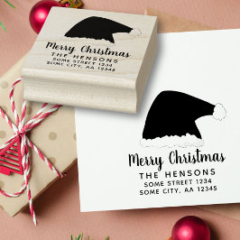 Frohe Weihnachts-Script-Weihnachtsmannmütze Gummistempel