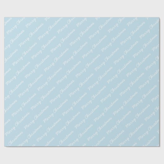 Frohe Weihnachts-Script Winter Blue Geschenkpapier (Flach)