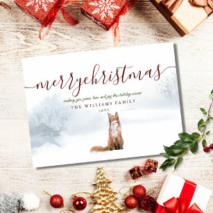 Frohe Weihnachts-Script Winter Fox Weihnachtskarte Feiertagskarte