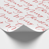 Frohe Weihnachts-Script Wrapping Paper Geschenkpapier (Ecke)