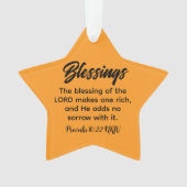 Frohe Weihnachts-Segnungen Bible Verse Orange Star Ornament (Vorderseite)