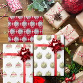 Frohe Weihnachts-Set von drei Wrapping Paper Sheet Geschenkpapier Set