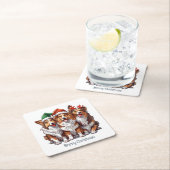 Frohe Weihnachts Shetland Sheepdogs Rechteckiger Pappuntersetzer (Vor Ort)