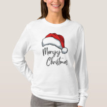 Frohe Weihnachts-Shirt mit Weihnachtsmannmütze Des