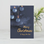 Frohe Weihnachts-Silberblasen Einladung (Stehend Vorderseite)