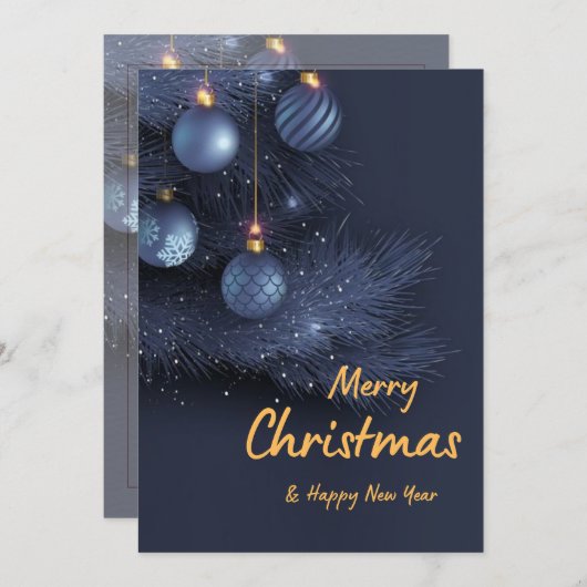 Frohe Weihnachts-Silberblasen Einladung (Vorne/Hinten)