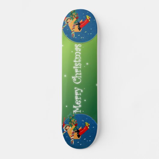 Frohe Weihnachts-Skateboard Skateboard (Vorderseite)