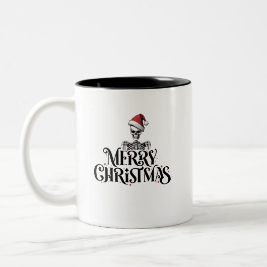 Frohe Weihnachts Skeleton Kaffee Tasse (Links)