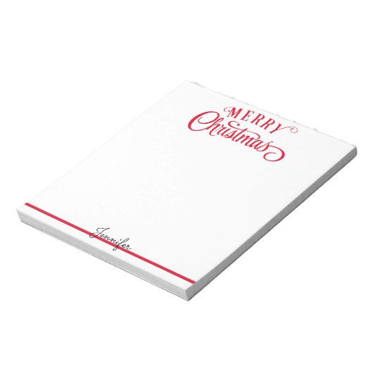 Frohe Weihnachts-Skript Fügen Sie Ihren Namen Gesc Notizblock (Rotiert)