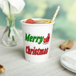 Frohe Weihnachts-Sleigh-Typografie Pappbecher