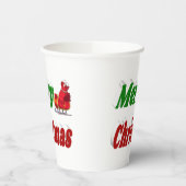 Frohe Weihnachts-Sleigh-Typografie Pappbecher (Links)