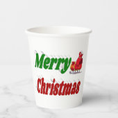 Frohe Weihnachts-Sleigh-Typografie Pappbecher (Vorderseite)