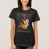 Frohe Weihnachts-Sloth Hat Santa in Snow Ugly Swea T-Shirt (Vorderseite)