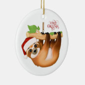 Frohe Weihnachts-Sloth-Keramik Keramik Ornament (Rechts)