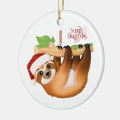 Frohe Weihnachts-Sloth-Keramik Keramik Ornament (Links)