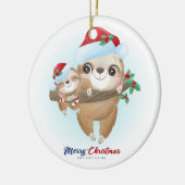 Frohe Weihnachts-Sloth Keramik Ornament (Links)