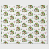 Frohe Weihnachts-Sloth-Muster Wrapping Paper Geschenkpapier (Flach)