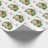 Frohe Weihnachts-Sloth-Muster Wrapping Paper Geschenkpapier (Ecke)