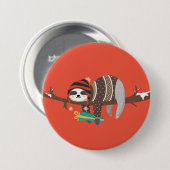 Frohe Weihnachts-Sloth-Taste Button (Vorne & Hinten)