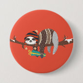 Frohe Weihnachts-Sloth-Taste Button (Vorderseite)