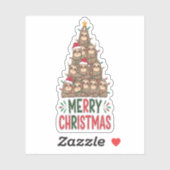 Frohe Weihnachts-Sloth-Tree Aufkleber (Blatt)