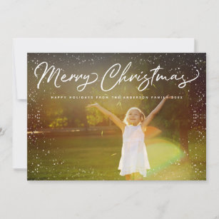 Frohe Weihnachts-Snow Frame Weihnachtsfotokarte Feiertagskarte