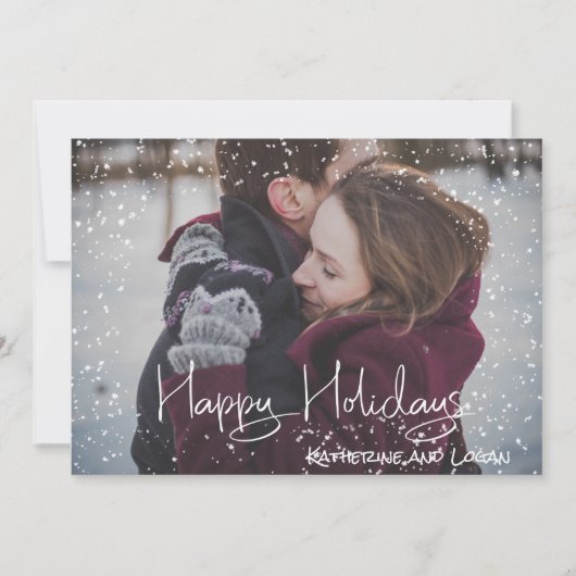 Frohe Weihnachts-Snow Overlay Frame Foto Vorlage (Vorderseite)