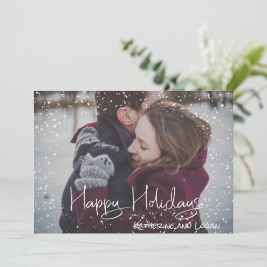 Frohe Weihnachts-Snow Overlay Frame Foto Vorlage (Stehend Vorderseite)