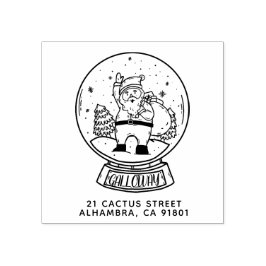 Frohe Weihnachts Snowball Santas Rücksendeadresse Gummistempel